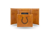 Indianapolis Colts Laser Engraved Brown Trifold Wallet