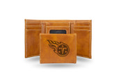 Tennessee Titans Laser Engraved Brown Trifold Wallet