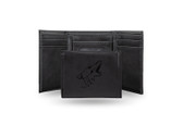 Phoenix Coyotes  Laser Engraved Black Trifold Wallet