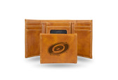 Miami Hurricanes  Laser Engraved Brown Trifold Wallet