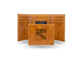 New York Rangers  Laser Engraved Brown Trifold Wallet