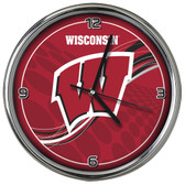 Wisconsin Badgers 12 Dynamic  Chrome Clock