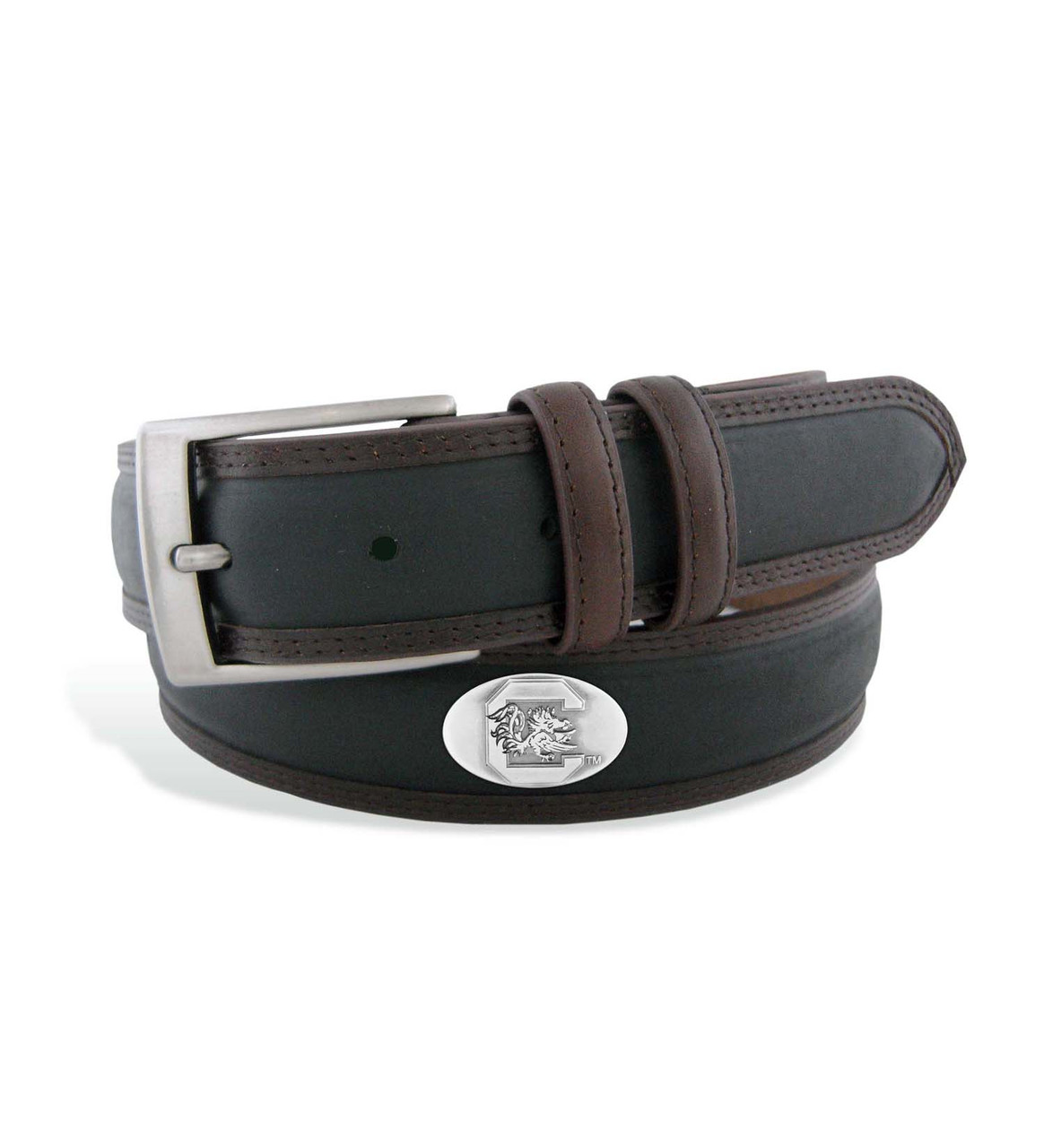 South Carolina Gamecocks Concho Two Tone Leather Belt 42 BiggSports