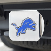 Detroit Lions Hitch Cover Color Emblem on Chrome