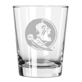 Florida State Seminoles Etched 15 oz Double Old Fashioned Glass Set of 2