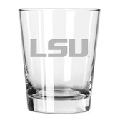 LSU Tigers Etched 15 oz Double Old Fashioned Glass Set of 2