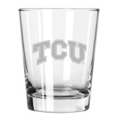TCU Horned Frogs Etched 15 oz Double Old Fashioned Glass Set of 2