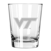Virginia Tech Hokies Etched 15 oz Double Old Fashioned Glass Set of 2