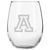 Arizona Wildcats Etched 15 oz Stemless Wine Glass Set of 2 Tumbler