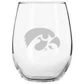 Iowa Hawkeyes Etched 15 oz Stemless Wine Glass Set of 2 Tumbler