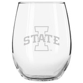 Iowa State Cyclones Etched 15 oz Stemless Wine Glass Set of 2 Tumbler