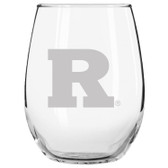 Rutgers Scarlet Knights Etched 15 oz Stemless Wine Glass Set of 2 Tumbler