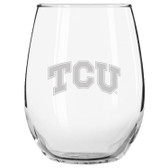 TCU Horned Frogs Etched 15 oz Stemless Wine Glass Set of 2 Tumbler