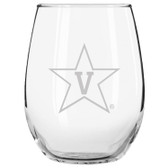 Vanderbilt Commodores Etched 15 oz Stemless Wine Glass Set of 2 Tumbler