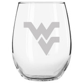 West Virginia Mountaineers Etched 15 oz Stemless Wine Glass Set of 2 Tumbler