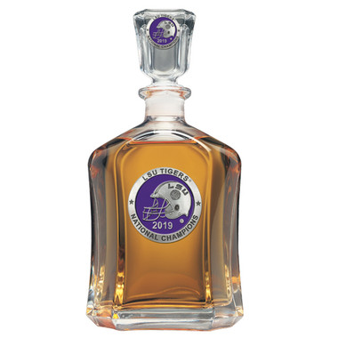 Auburn Tigers Capitol Decanter - 24oz Glass With Fine Pewter Emblem - Official College Barware Gift