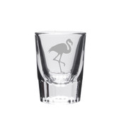Flamingo Deep Etched Shot Glass