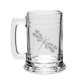 Dragonfly Deep Etched Glass Tankard Mug