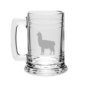 Llama Deep Etched Glass Tankard Mug