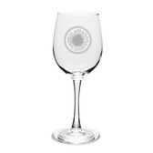 Sunflower Deep Etched White Wine Glass