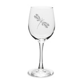 Dragonfly Deep Etched White Wine Glass