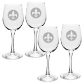Fleur De Lis White Wine Glass Set of 4