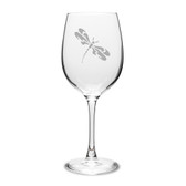 Dragonfly Deep Etched Classic Wine Glass