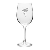 Flamingo Deep Etched Classic Wine Glass