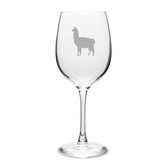 Llama Deep Etched Classic Wine Glass