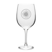 Sunflower Deep Etched Classic Red Wine Glass