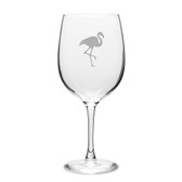 Flamingo Deep Etched Classic Red Wine Glass