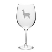 Llama Deep Etched Classic Red Wine Glass