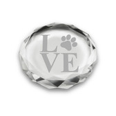Paw Print LOVE Deep Etched Paperweight