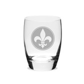 Fleur de Lis Deep Etched Luigi B Michelangelo Double Old Fashion Glass