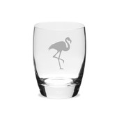 Flamingo Deep Etched Luigi B Michelangelo Double Old Fashion Glass