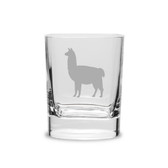 Llama Deep Etched Luigi Bormioli 11.75 oz Square Round Double Old Fashion Glass