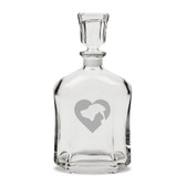 Cat Dog Heart Deep Etched Stemless Red Wine Glass Set of 4