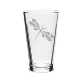 Dragonfly Deep Etched Classic Pub Pint Glass
