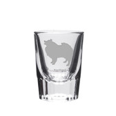 Keeshond Deep Etched Shot Glass