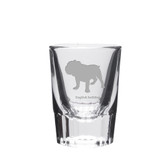 English Bulldog Deep Etched Shot Glass