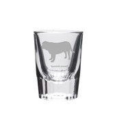 Spanish Mastif Deep Etched Shot Glass