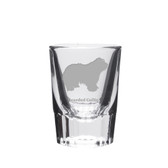 Bearded Collie Deep Etched Shot Glass