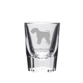 Kerry Blue Terrier Deep Etched Shot Glass