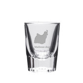 Maltese Dog Deep Etched Shot Glass
