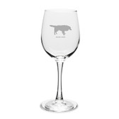 Border Collie 12 oz Classic White Wine Glass