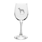Boston Terrier 12 oz Classic White Wine Glass