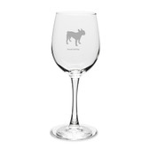 French Bulldog 12 oz Classic White Wine Glass