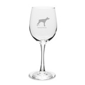 Doberman Pinscher 12 oz Classic White Wine Glass