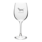 Basset Hound 16 oz Classic White Wine Glass