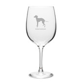 Italian Greyhound Deep Etched 19 oz Classic Red Wine Glass